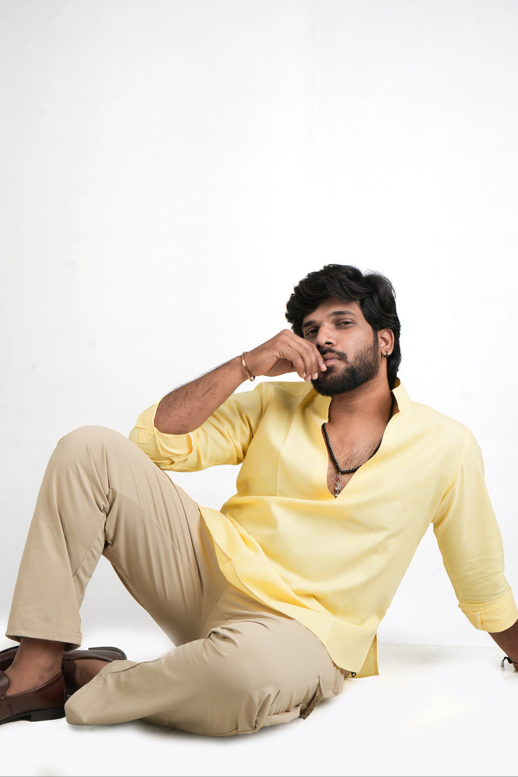 Varanasi Canary Yellow Cotton Shirt