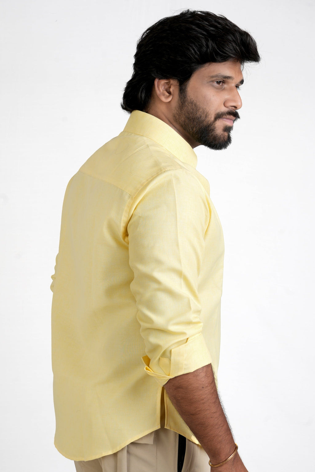 Varanasi Canary Yellow Cotton Shirt