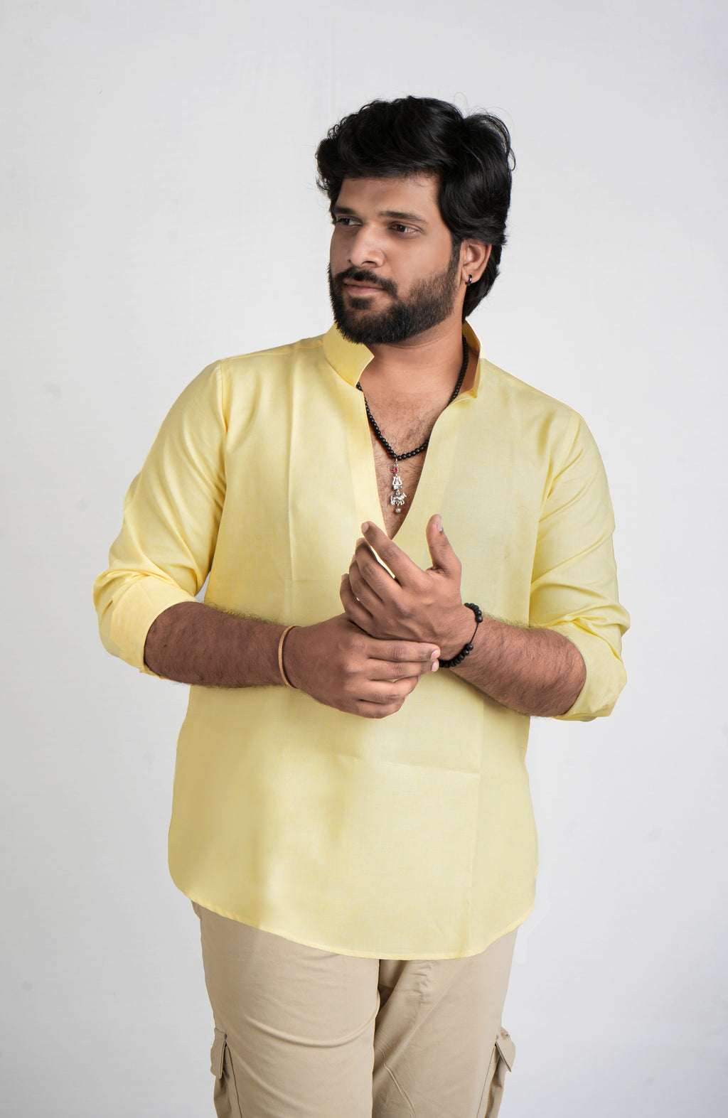 Varanasi Canary Yellow Cotton Shirt