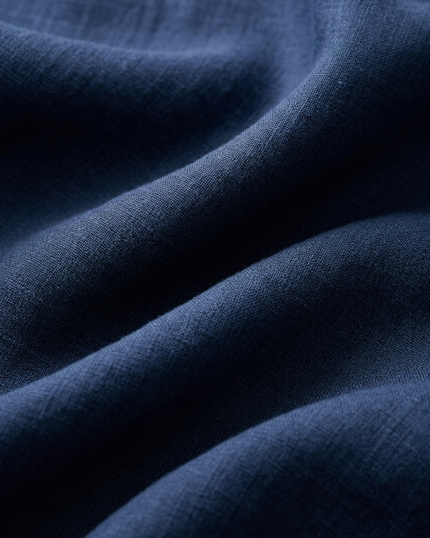 Close-up of dark blue fabric texture