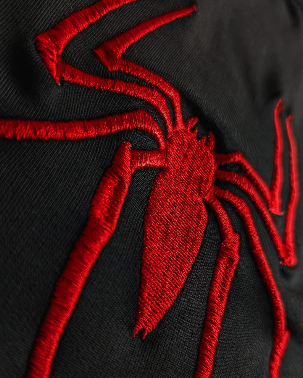 Embroidered Spider Man T-Shirt Black Oversized