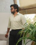Bunny Motif Artisan Handcrafted Cotton-Linen Shirt