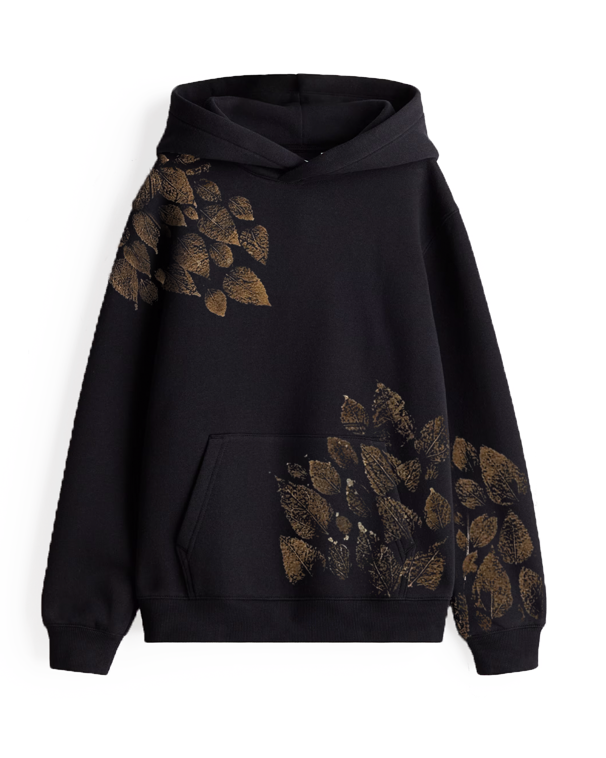 Hand Printed Leaf Hoodie