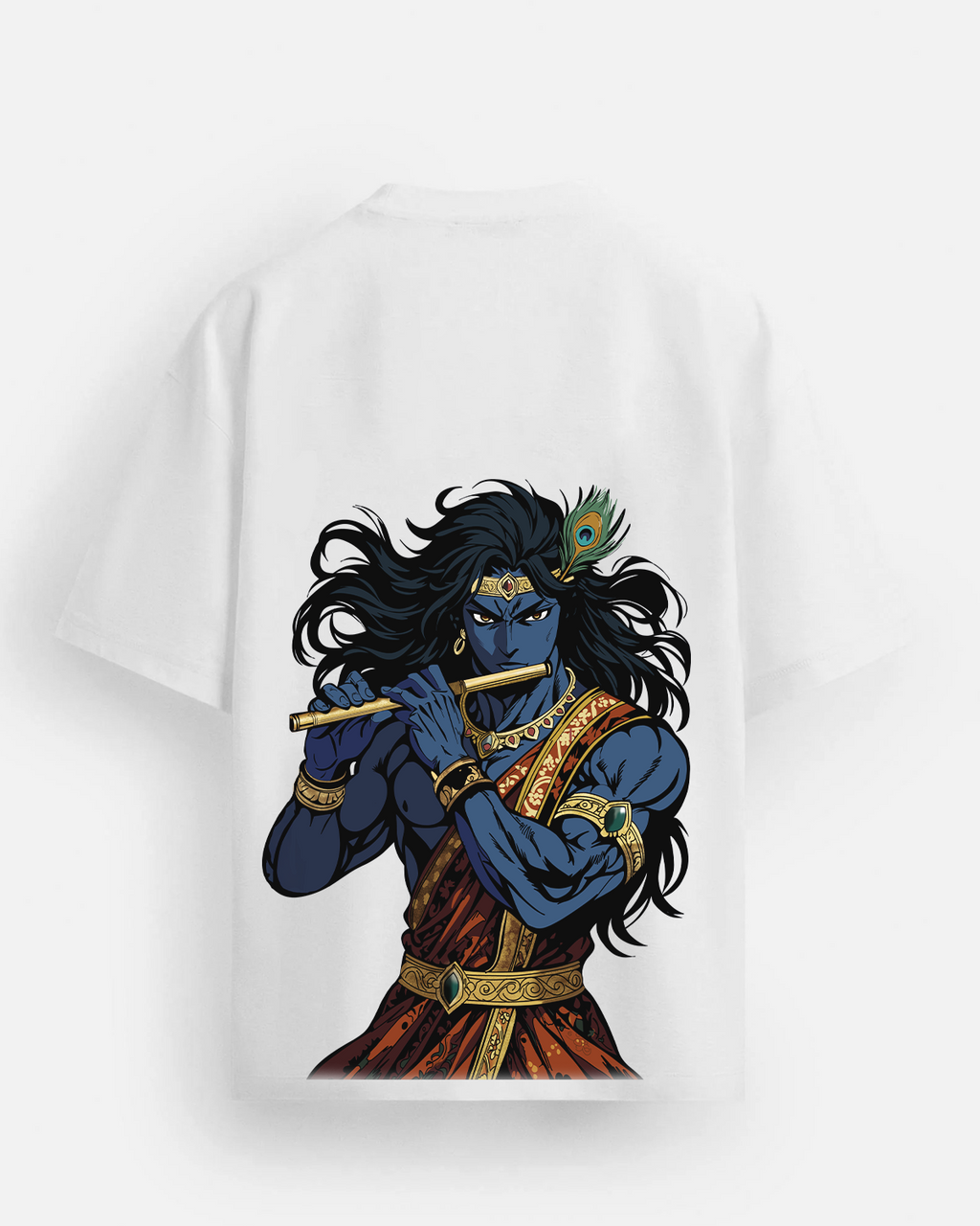 Krishna White Unisex Oversized White tee