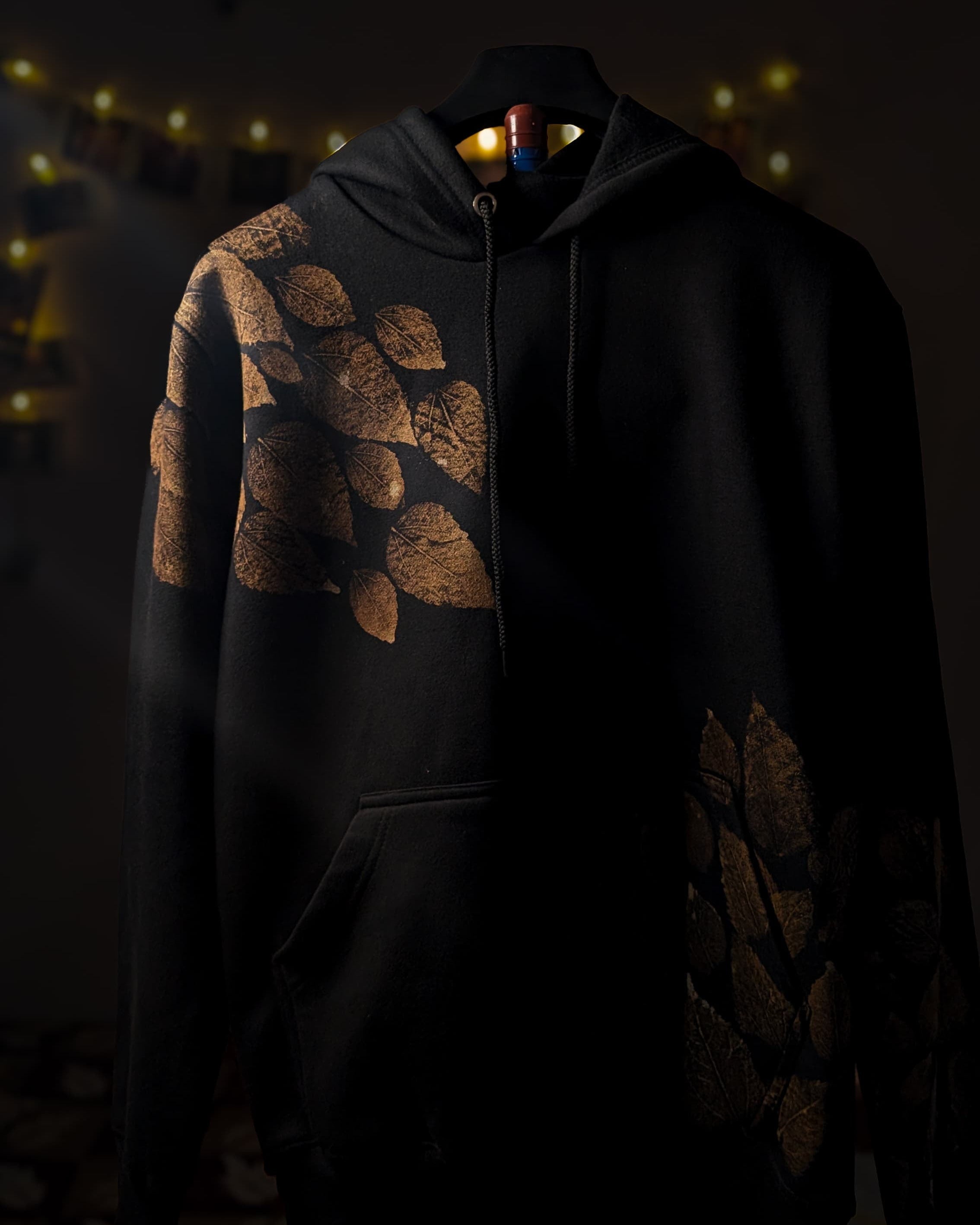 Hand Printed Leaf Hoodie