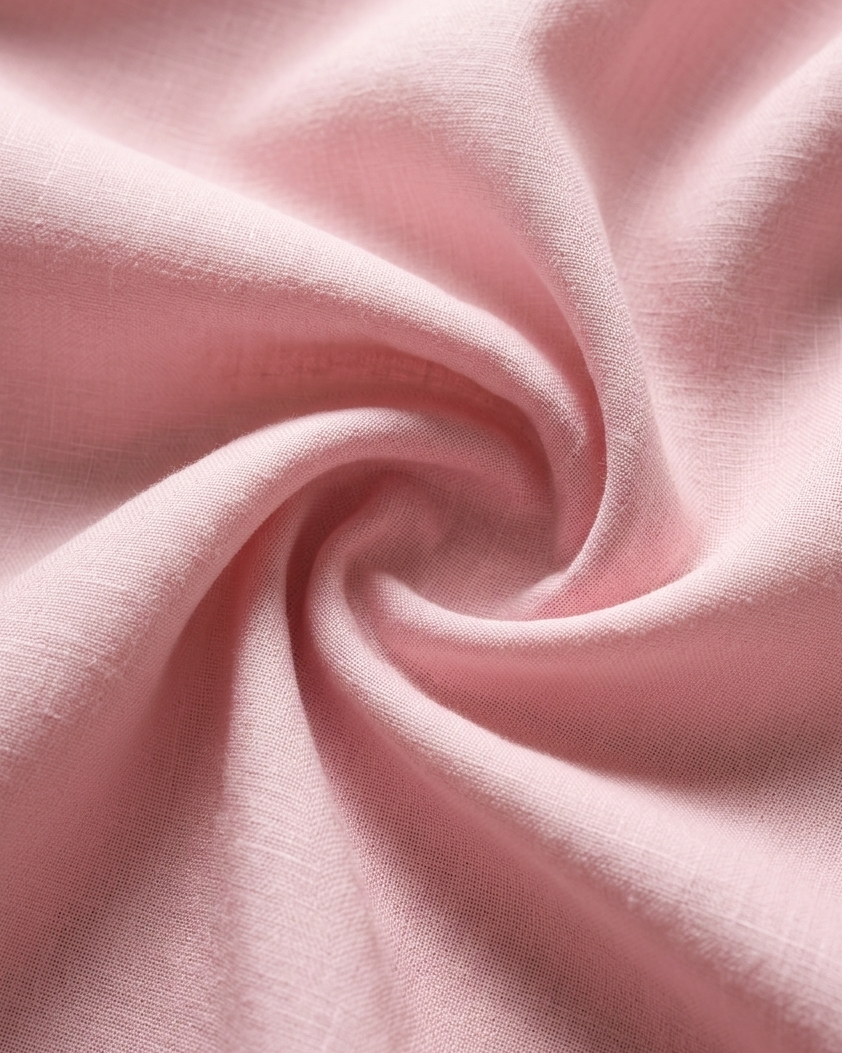 Close-up of pink fabric with a swirl pattern