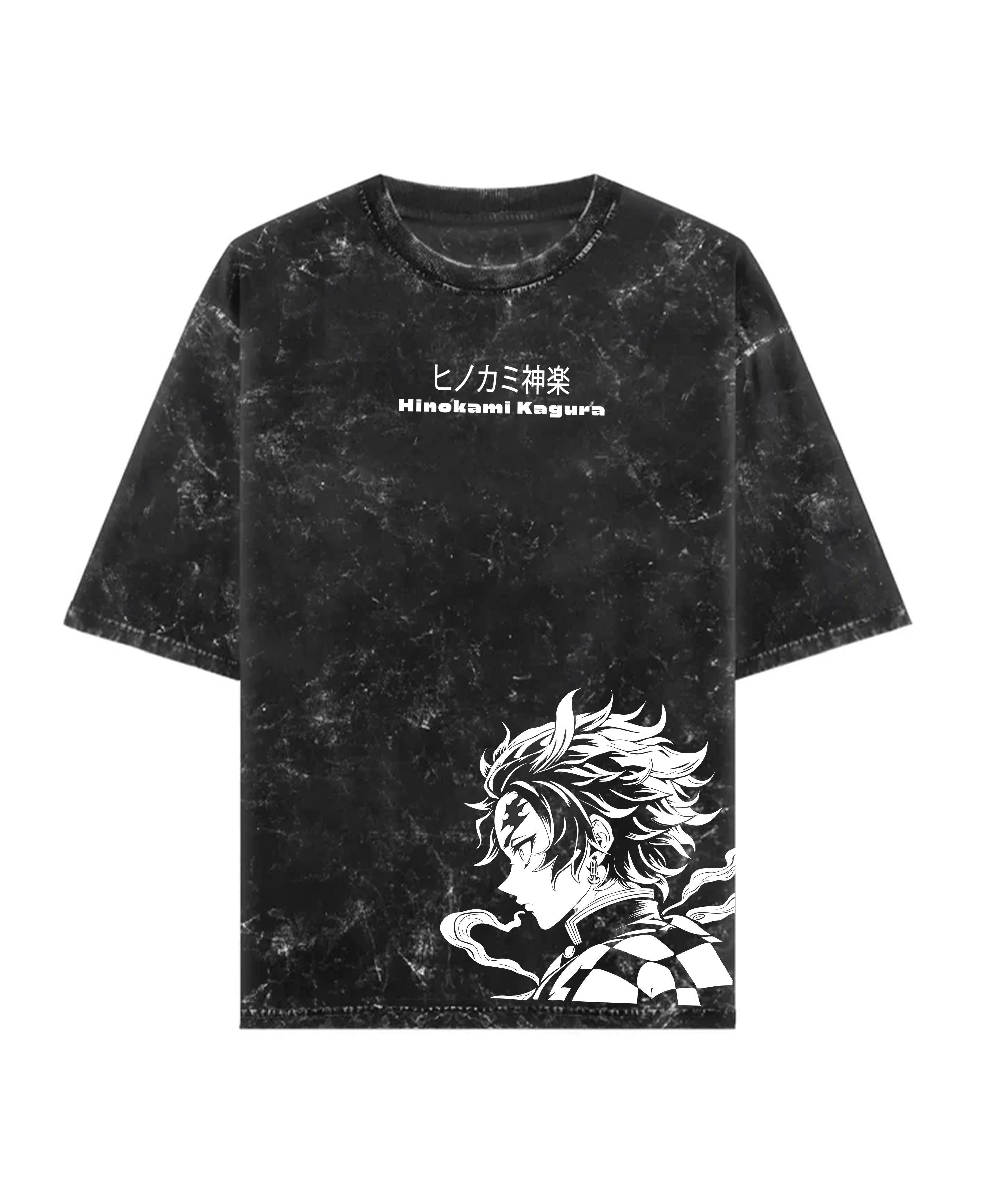 Tanjiro Unisex Over Sized Stone Wash Black