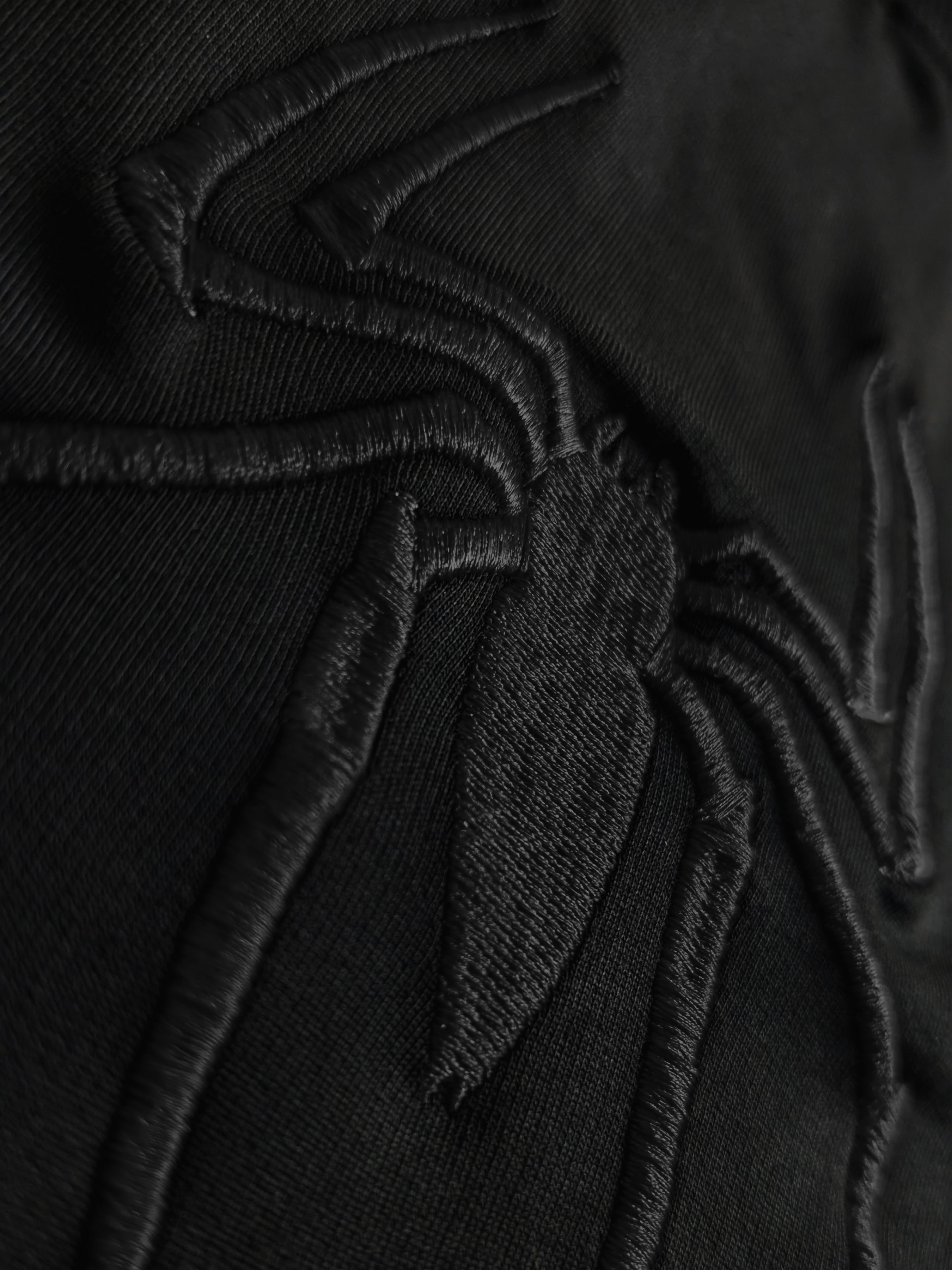 Black & Black Embroidered Spider Man T-Shirt Oversized