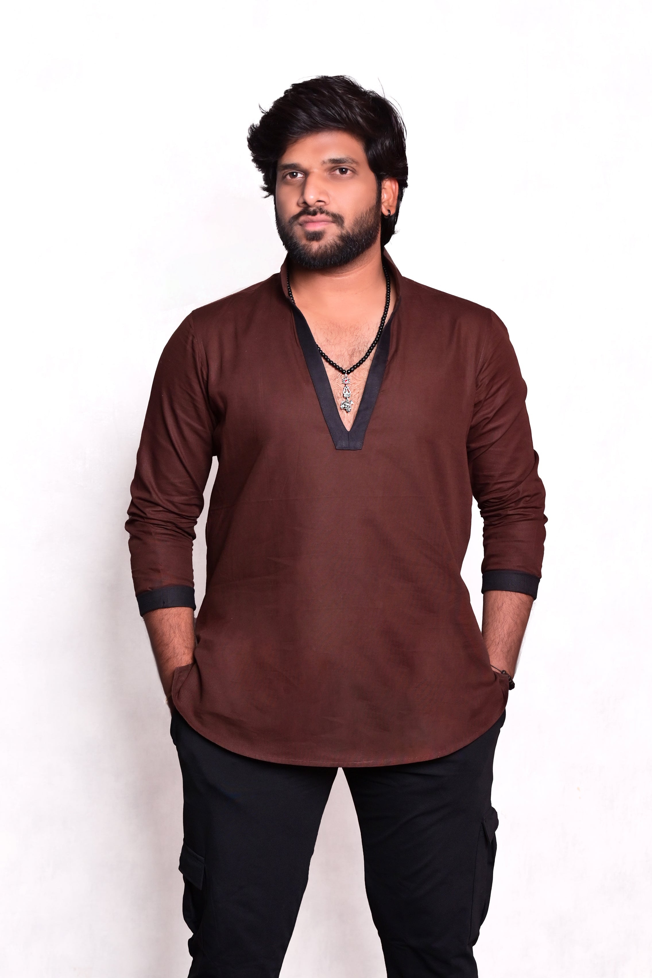 Varanasi Brown Cotton Shirt