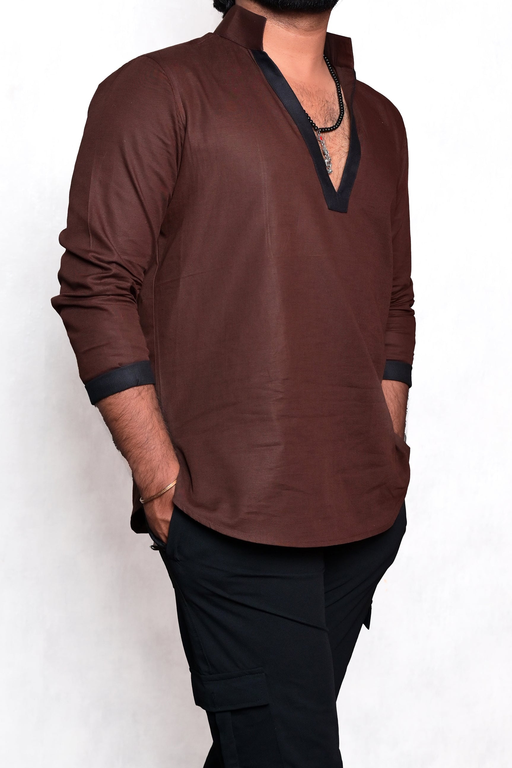 Varanasi Brown Cotton Shirt